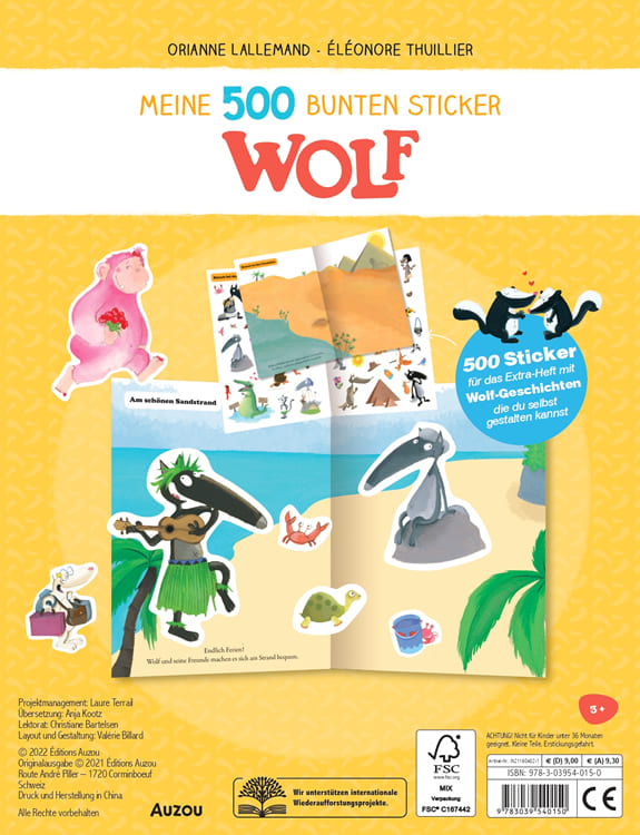 Meine 500 bunten Sticker: Wolf