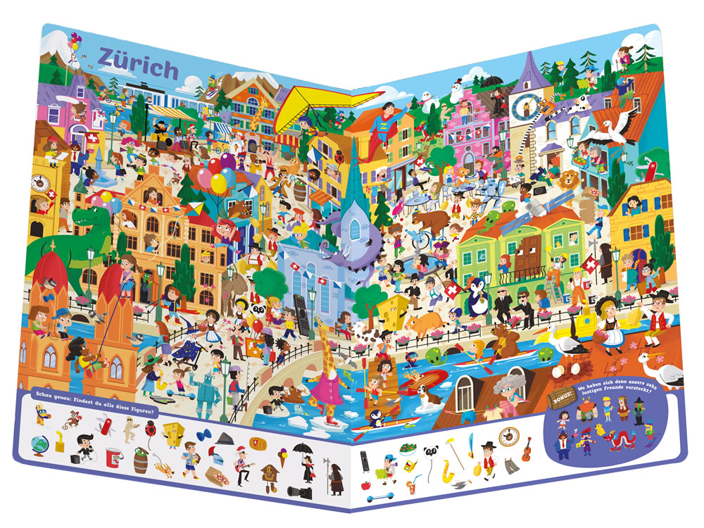 Mein riesiges Wimmelbuch der Schweiz