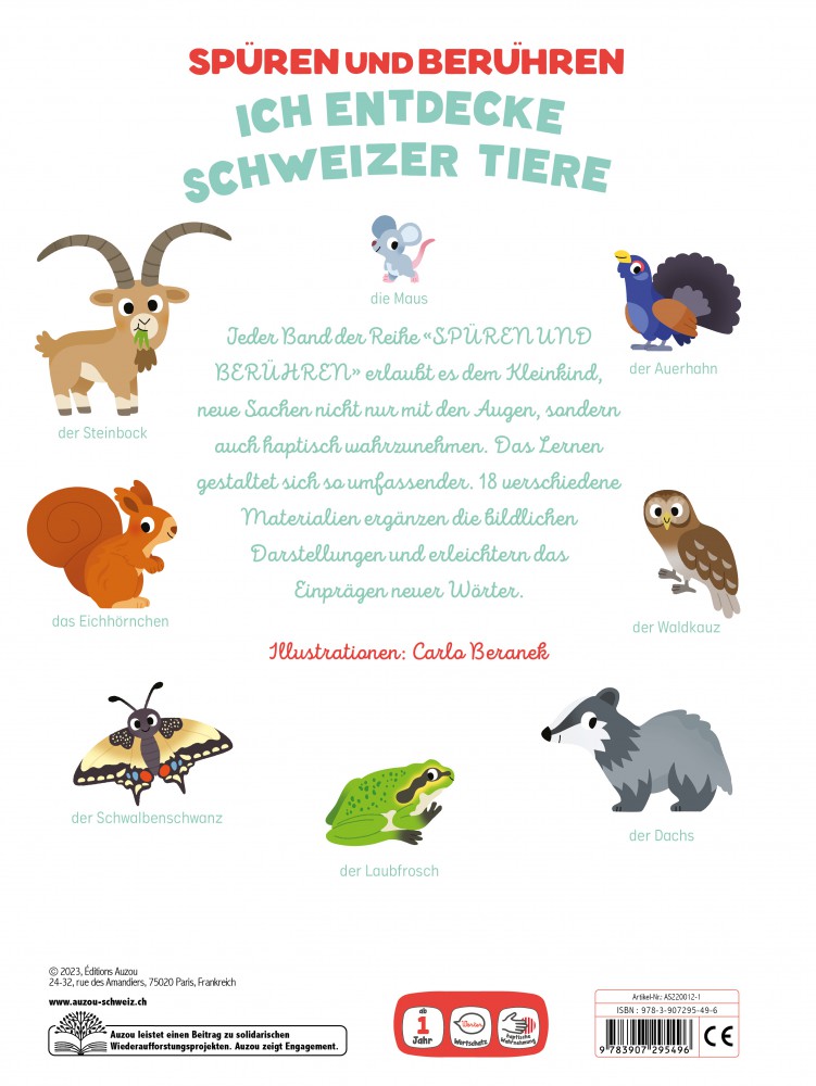 Spüren und berühren: Ich entdecke die Schweizer Tiere